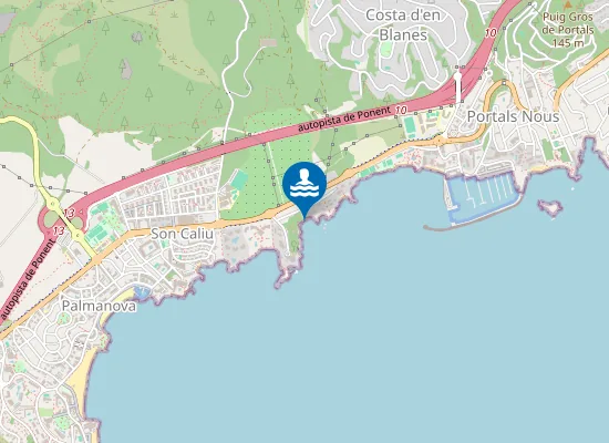 Map of Platja de Ses Penyes Roges