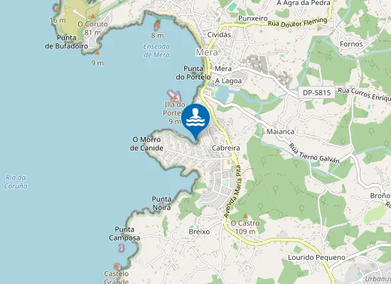 Map of Praia do Portelo