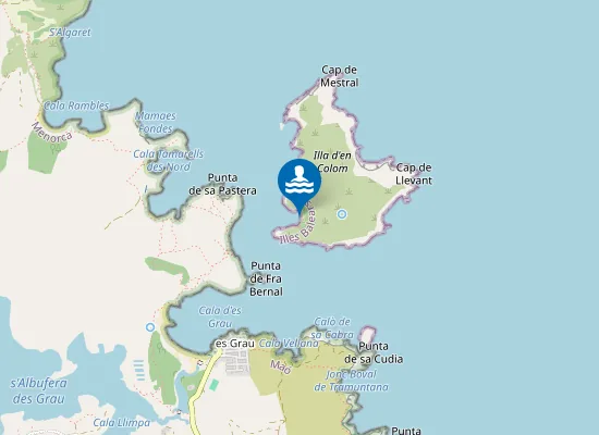 Map of Tamarells de s'Illa d'en Colom