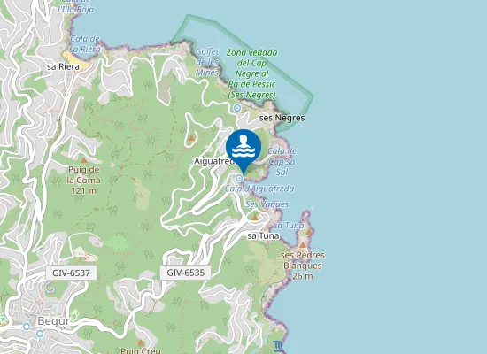 Map of Cala d'Aiguafreda
