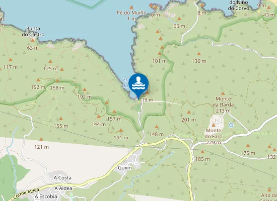 Map of Praia de Area Pequena da Barda