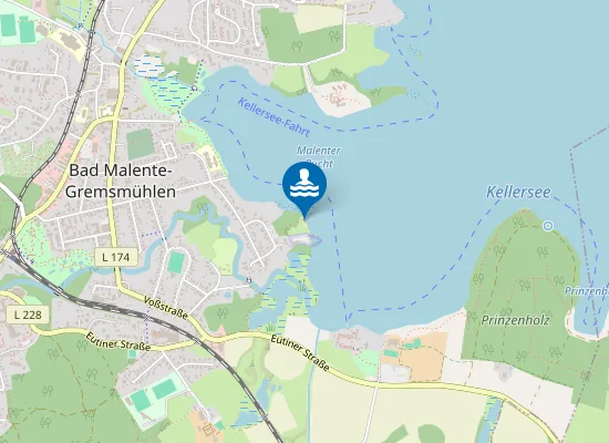 Map of KELLERSEE MALENTE WOEBBENSREDDER BADEANSTALT