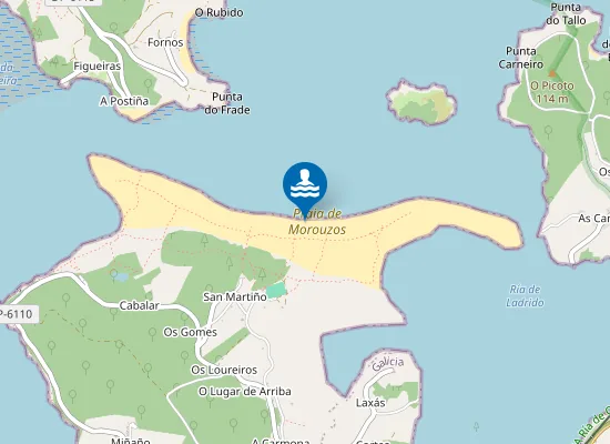 Map of Praia de Morouzos
