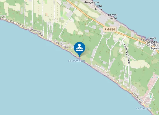 Map of Platja Es Valencians