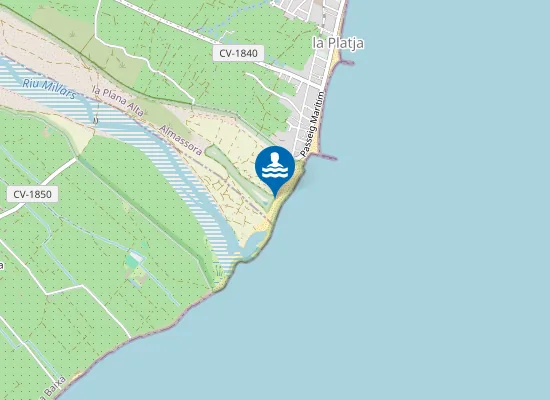 Map of Platja de les Goles