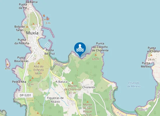 Map of Praia de Fornelos