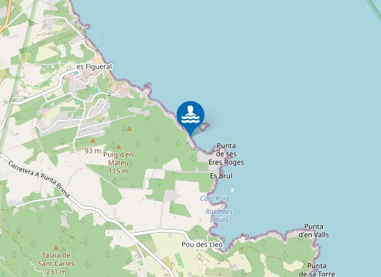 Map of Platja de s'Illot de s'Ora