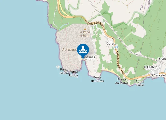 Map of Praia de Caneliñas