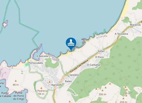 Map of Praia do Cancelo