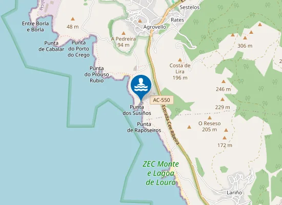 Map of Praia dos Susiños