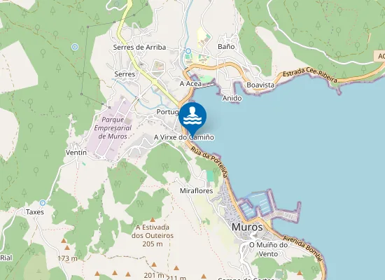 Map of Praia da Virxe do Camiño