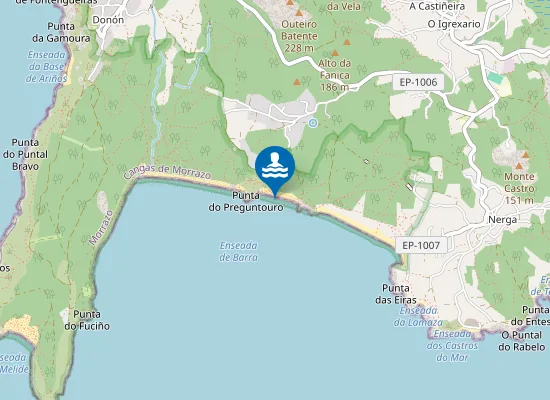 Map of Praia de Area Meán