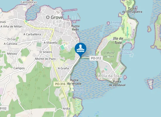 Map of Praia da Toxa
