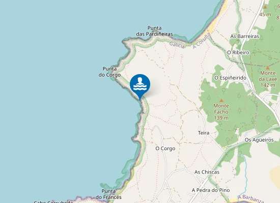 Map of Praia do Corgo