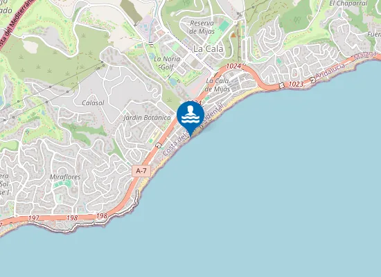 Map of Playa de La Cala - La Butibamba