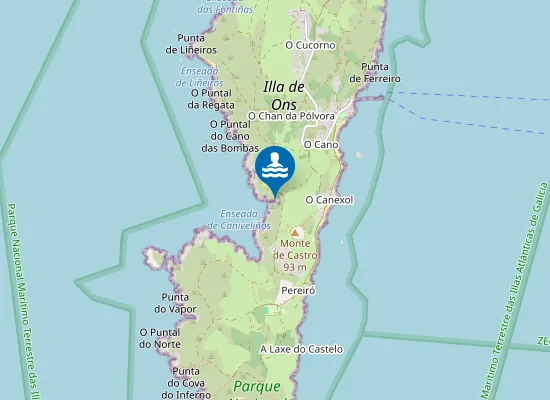 Map of Praia de Caniveliños do Norte