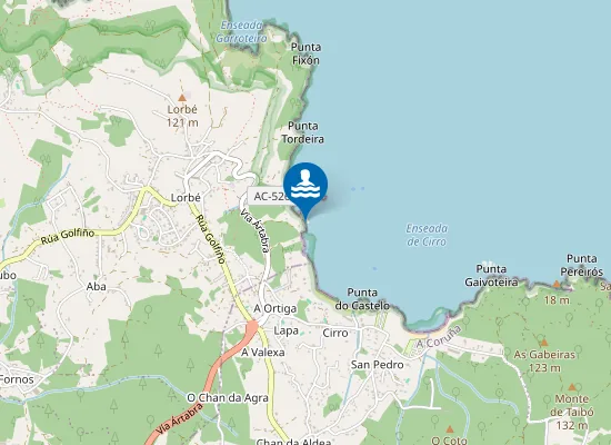 Map of Praia de Portelo