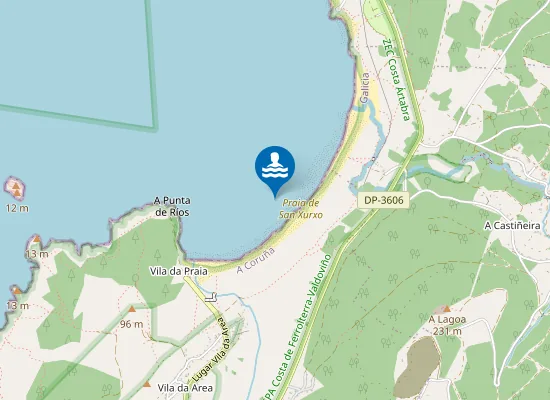 Map of Praia de San Xurxo
