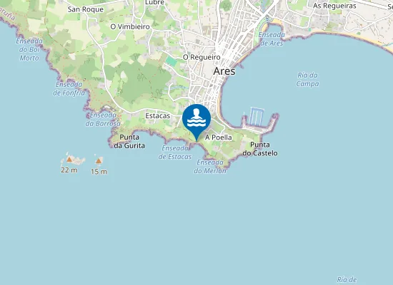 Map of Praia de Centeás
