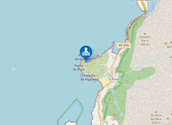 Map of Praia do Fornelo