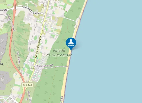 Map of Platja de les Pesqueres - el Rebollo