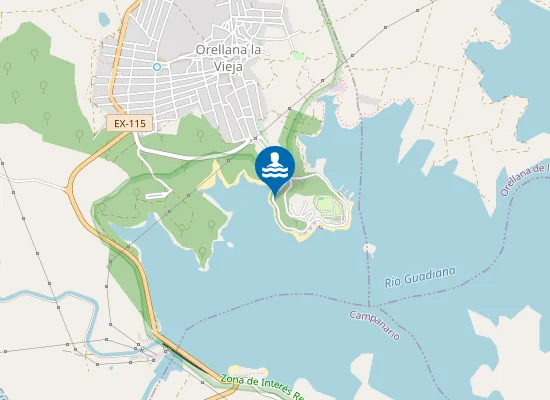 Map of Playa de Orellana la Vieja