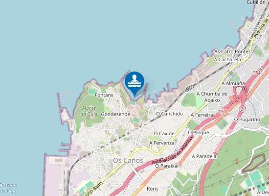 Map of Praia da Area de Ríos