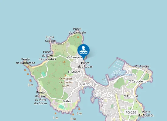 Map of Praia das Rubas