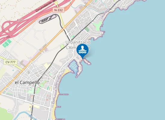Map of Platja dels Banyets de la Reina
