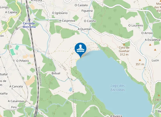 Map of Praia Fluvial das Encrobas