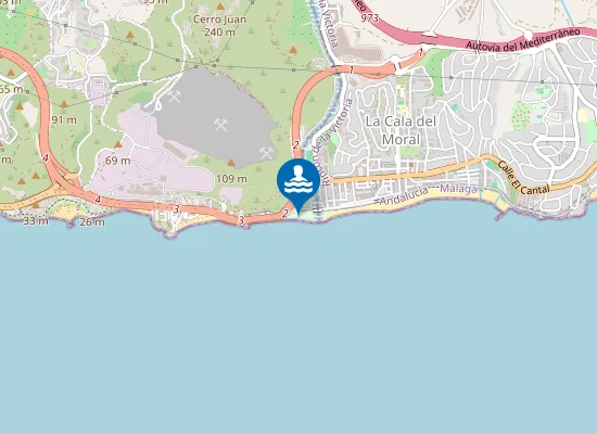 Map of Playa Canina Arroyo Totalán
