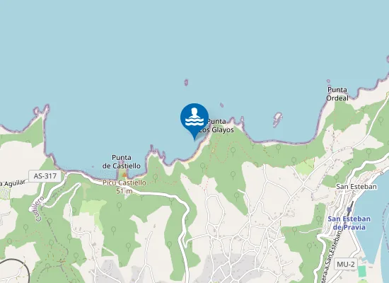 Map of Playas de Xan-Xún y Las Llanas