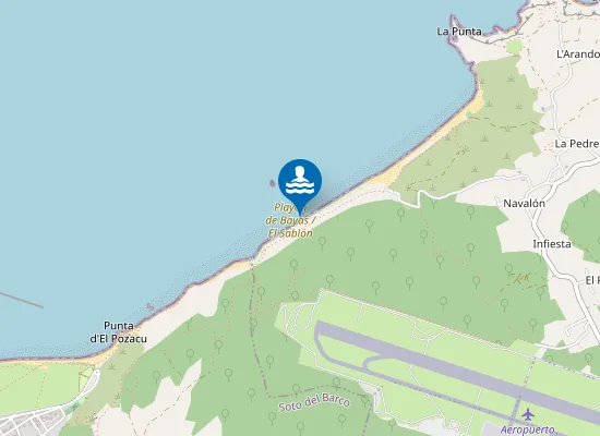 Map of Playa de Bayas - Zona para perros