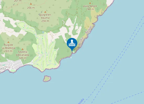 Map of caló de sa Bassa Blanca