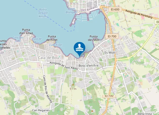 Map of Platja de s'Estanyol