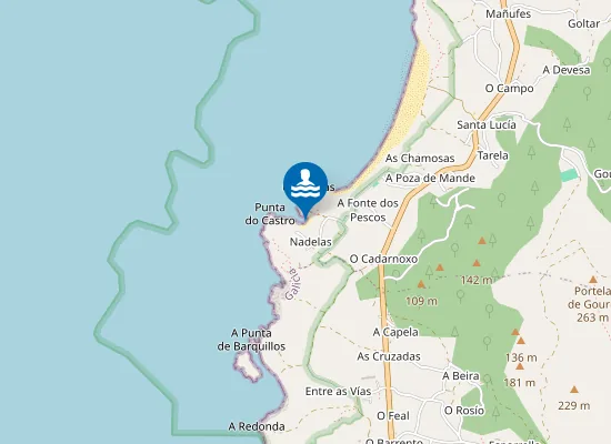 Map of Praia de Nadelas