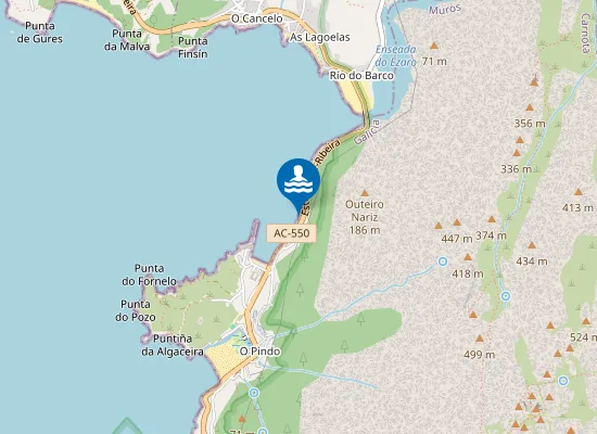 Map of Praia do Rego da Auga