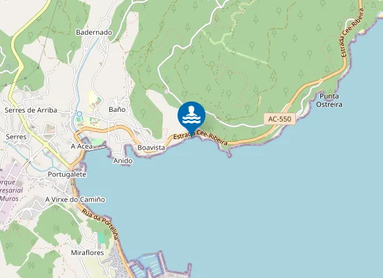 Map of Praia de Laxeiras