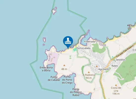 Map of Praia do Porto das Caramuxas