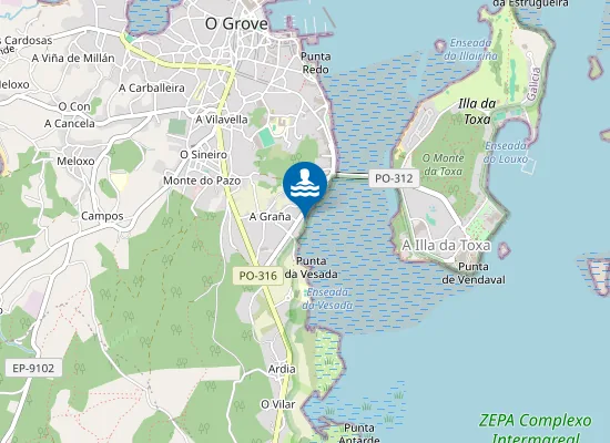 Map of Praia da Vía