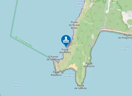 Map of Praíña dos Tres Buracos
