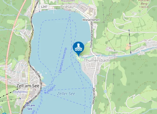 Map of ZELLER SEE, THUMERSBACH