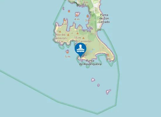 Map of Praia Das Agullas