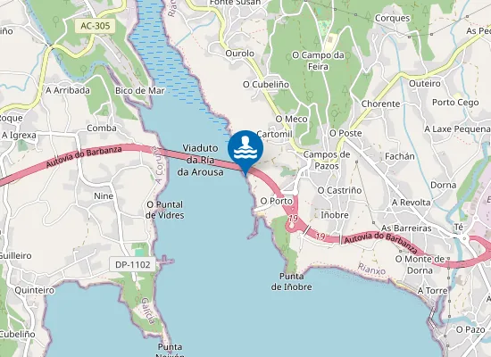 Map of Praia das Caldas