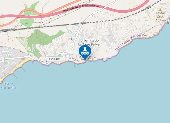 Map of Playa nudista de Bellver