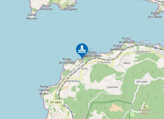 Map of Praia Sartaxés