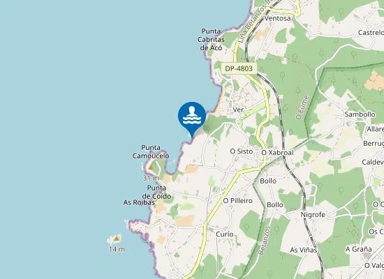 Map of Praia das Bólas