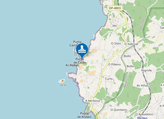 Map of Praia de Coído