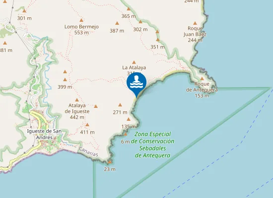 Map of Playa Las Brujas