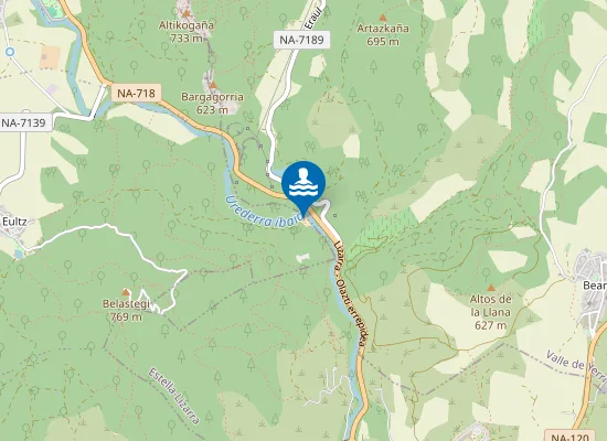 Map of Playa Fluvial Natural del Urederra